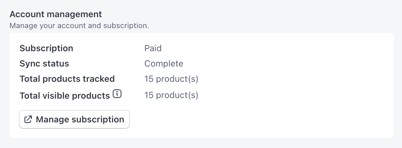 Account Management Settings