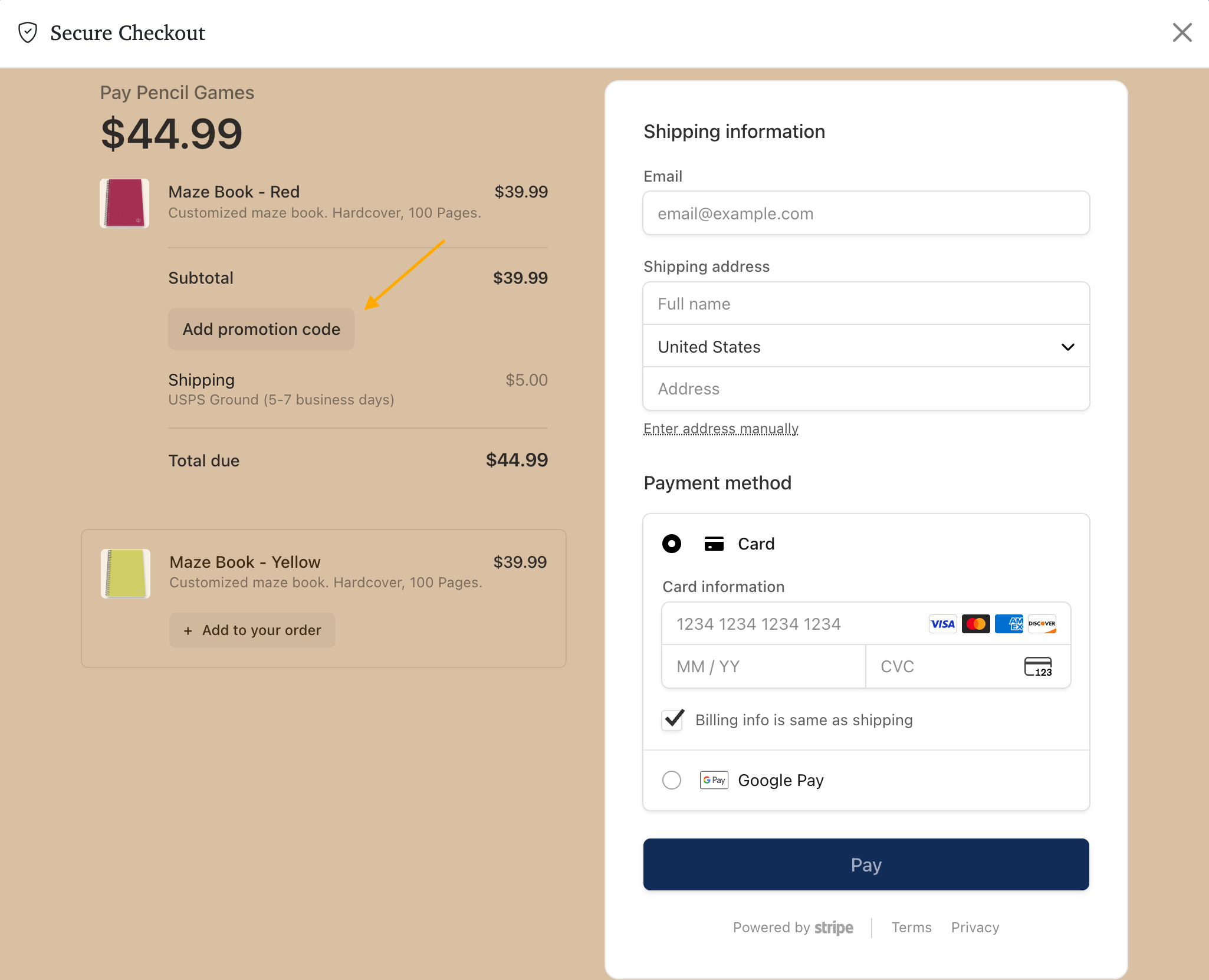 Coupons on Checkout Page