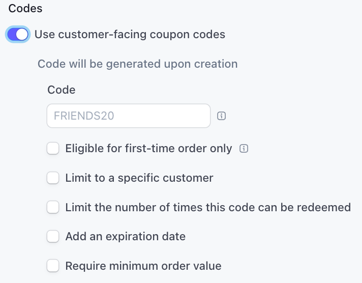 Coupon Form in Stripe with Customer-facing coupon codes