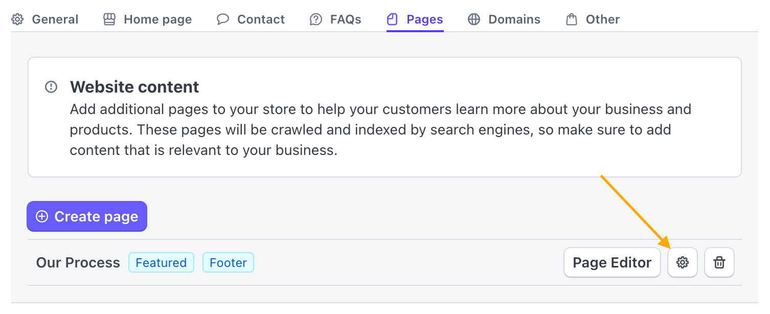 Custom Pages Edit Button