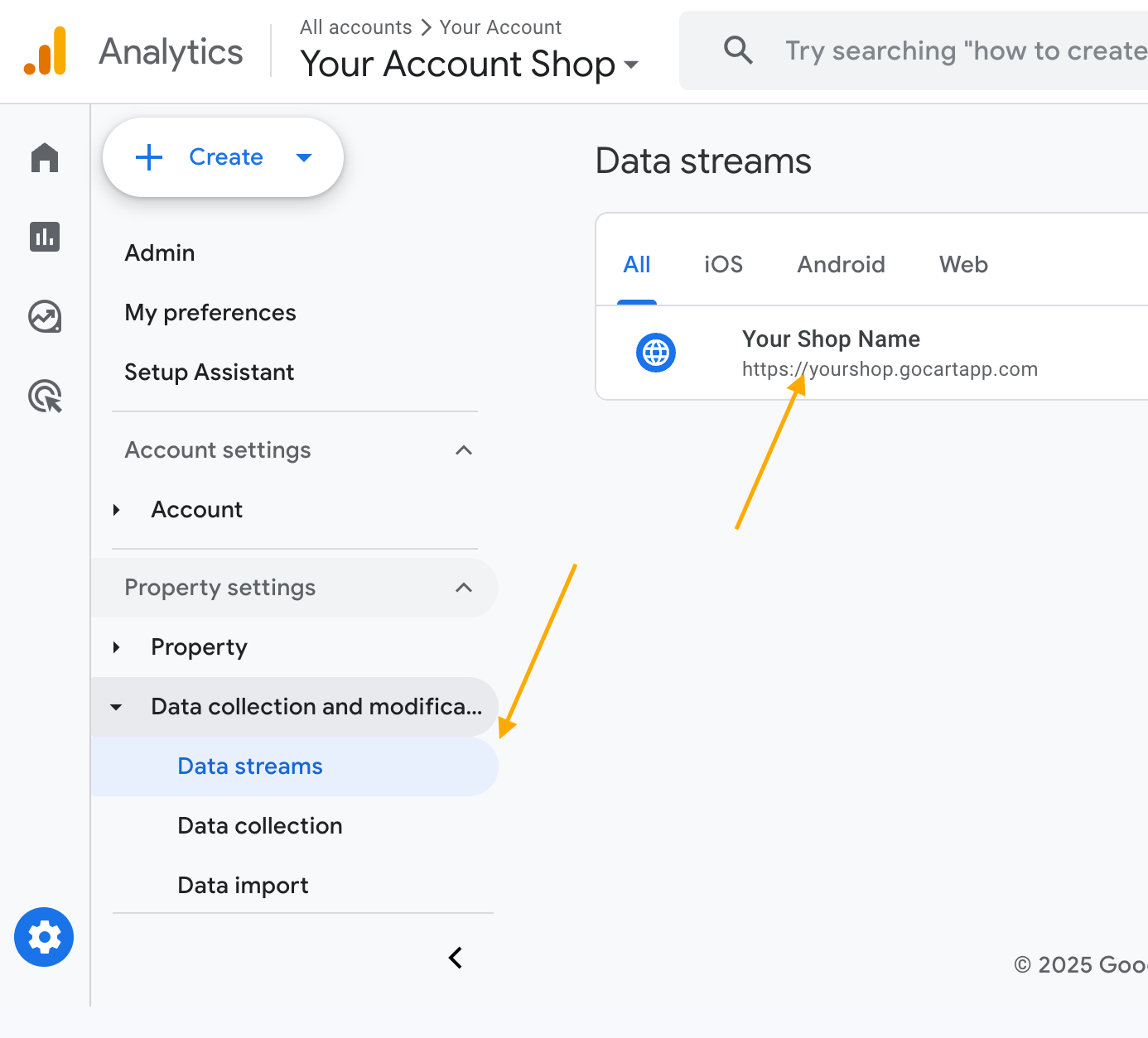Google Analytics Data Streams