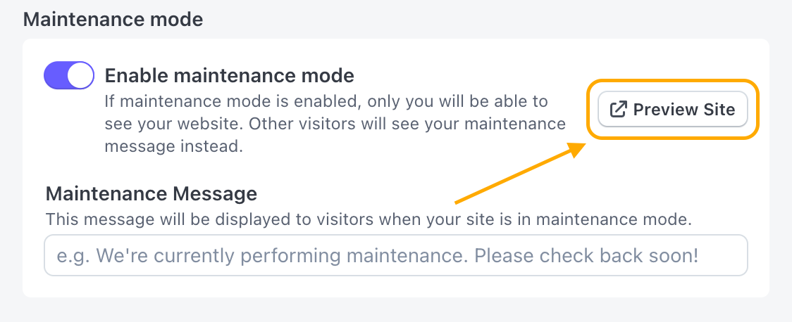 Maintenance Mode Preview
