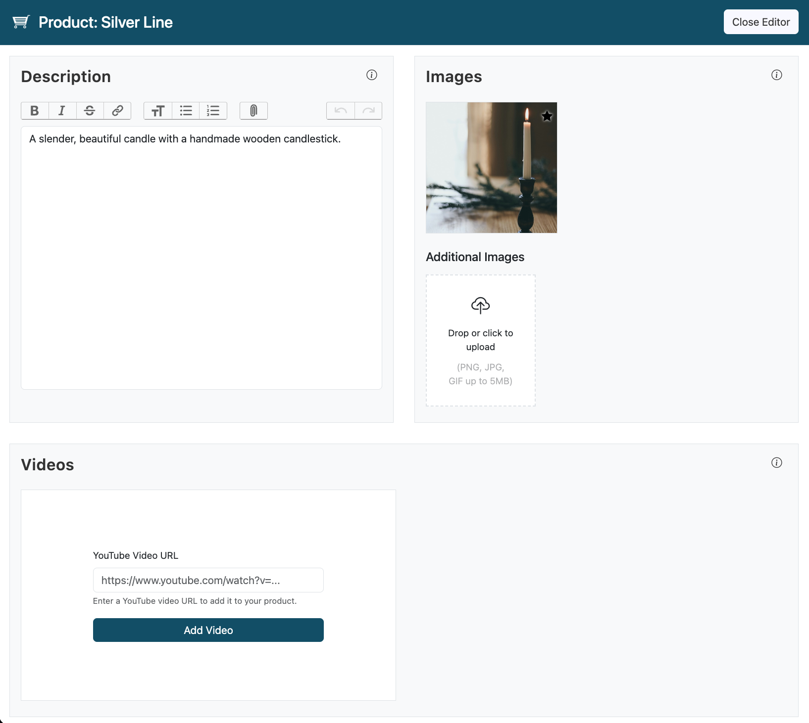 Product Listing Advanced Editor